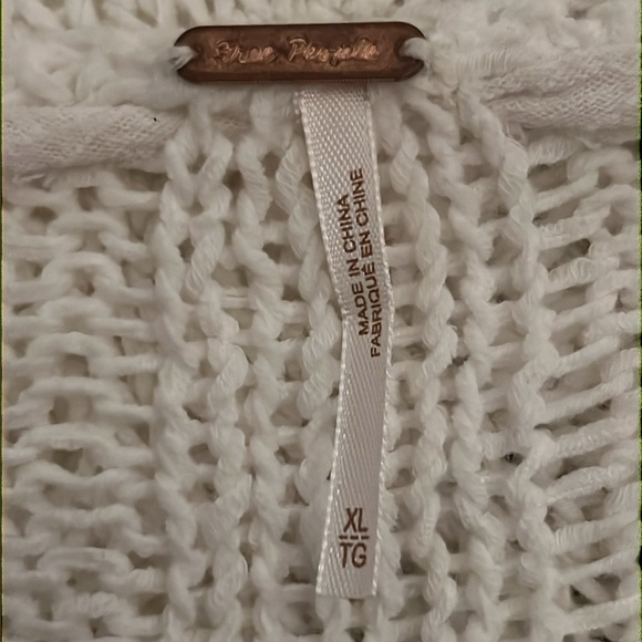 Free People White Knit Robyn Cardi Bright White Size XL - Picture 8 of 9